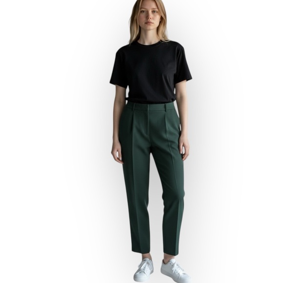 NWOT Greylin Straight Leg High Waist Dark Forest Green Trouser Pants Large - Picture 4 of 14